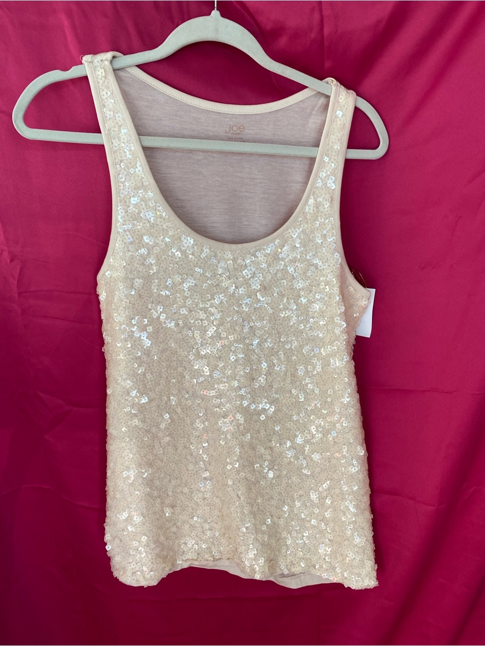 Joe Fresh Sequin Sleeveless Tank in Ivory